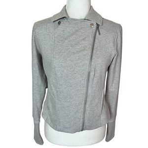 H BY HALSTON GRAY MOTO ZIP STRETCH JACKET 4